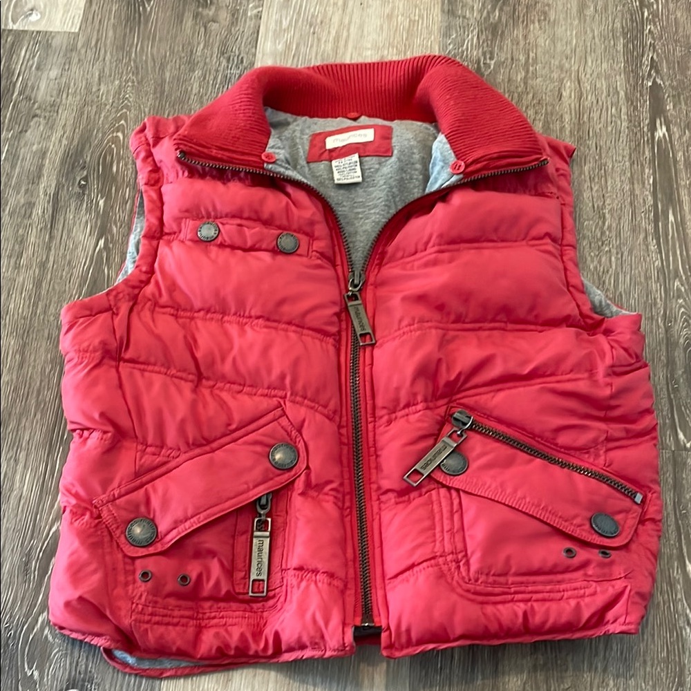 Maurices Red Quilted Puffer Vest